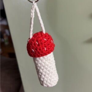 Crocheted Mushroom Keychain custom